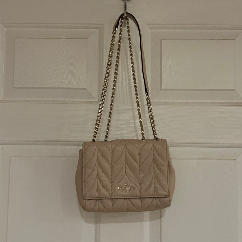 Kate Spade Pink Quilted Bag with Silver Chain